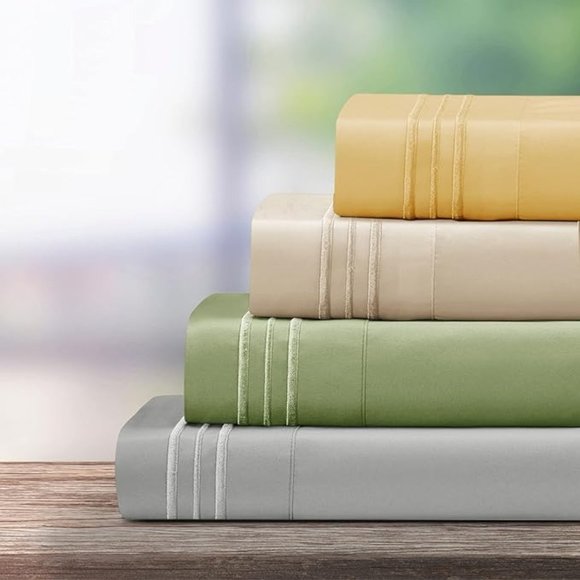 4 Pieces Microfiber Bed Sheet Set - 15 Inch Deep Pocket Sheets, Wrinkle … - Picture 7 of 9